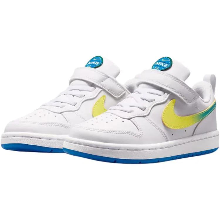 Кроссовки для скейтбординга Court Borough Kids Nike, White Yellow Green — фото 4
