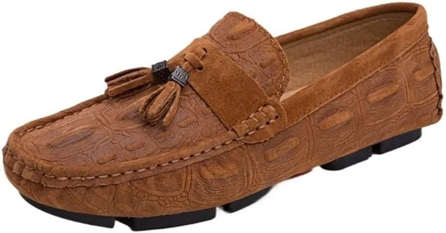 Мокасины с имитацией кожи аллигатора, Mens, коричневый DHFIRUFSHLO