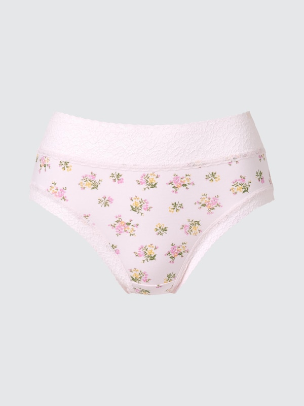 

Трусы с высокой посадкой и цветочным принтом Uniqlo, 10 pink