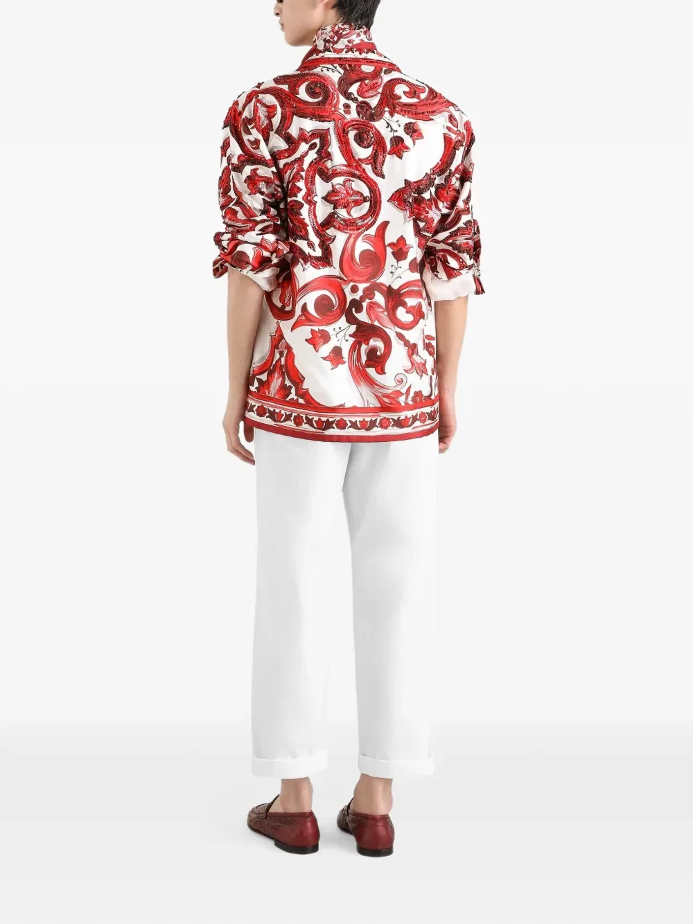Спортивные брюки из хлопкового поплина Dolce & Gabbana, белый — фото 3