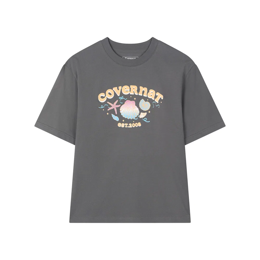 Детская футболка Marine Coral цвета древесного угля от Covernat Kids