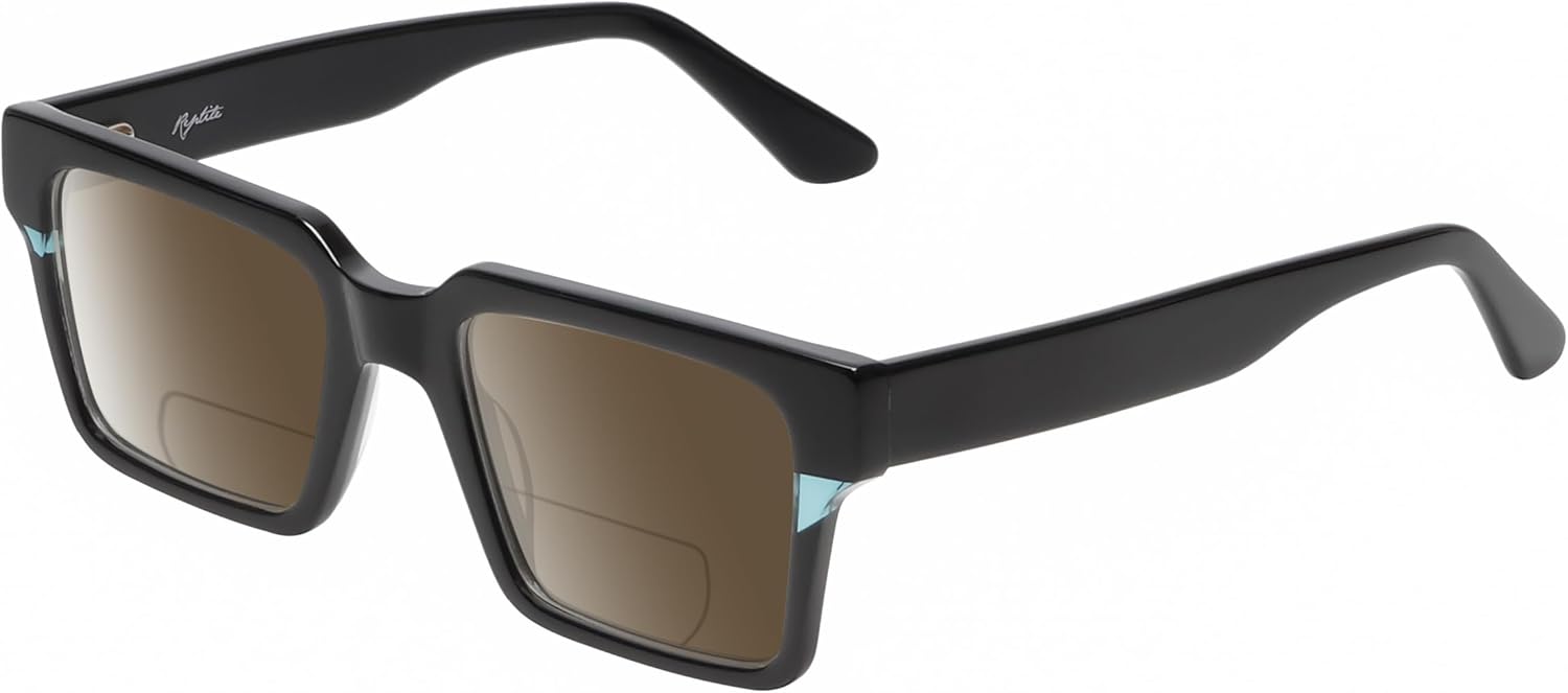 

Солнцезащитные очки Leatherback с поляризованными линзами и бифокальной линзой для чтения, мужские и женские, с защитой от УФ-излучения, для вождения, тонированные Reptile, Gloss Black Crystal Blue/Polarized Amber Brown