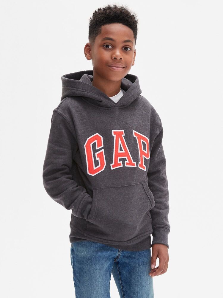 

Детская толстовка с логотипом и флисом Gap, серый