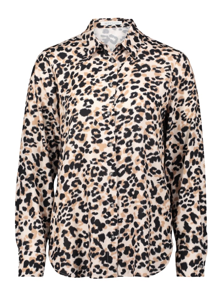 

Блузка-рубашка с принтом бежево-черного цвета BETTY & CO