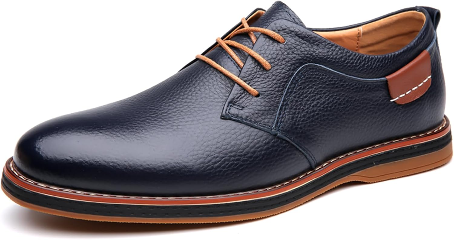 

Мужские повседневные туфли-оксфорды, деловые и формальные кожаные кроссовки дерби Abborora, темно-синий