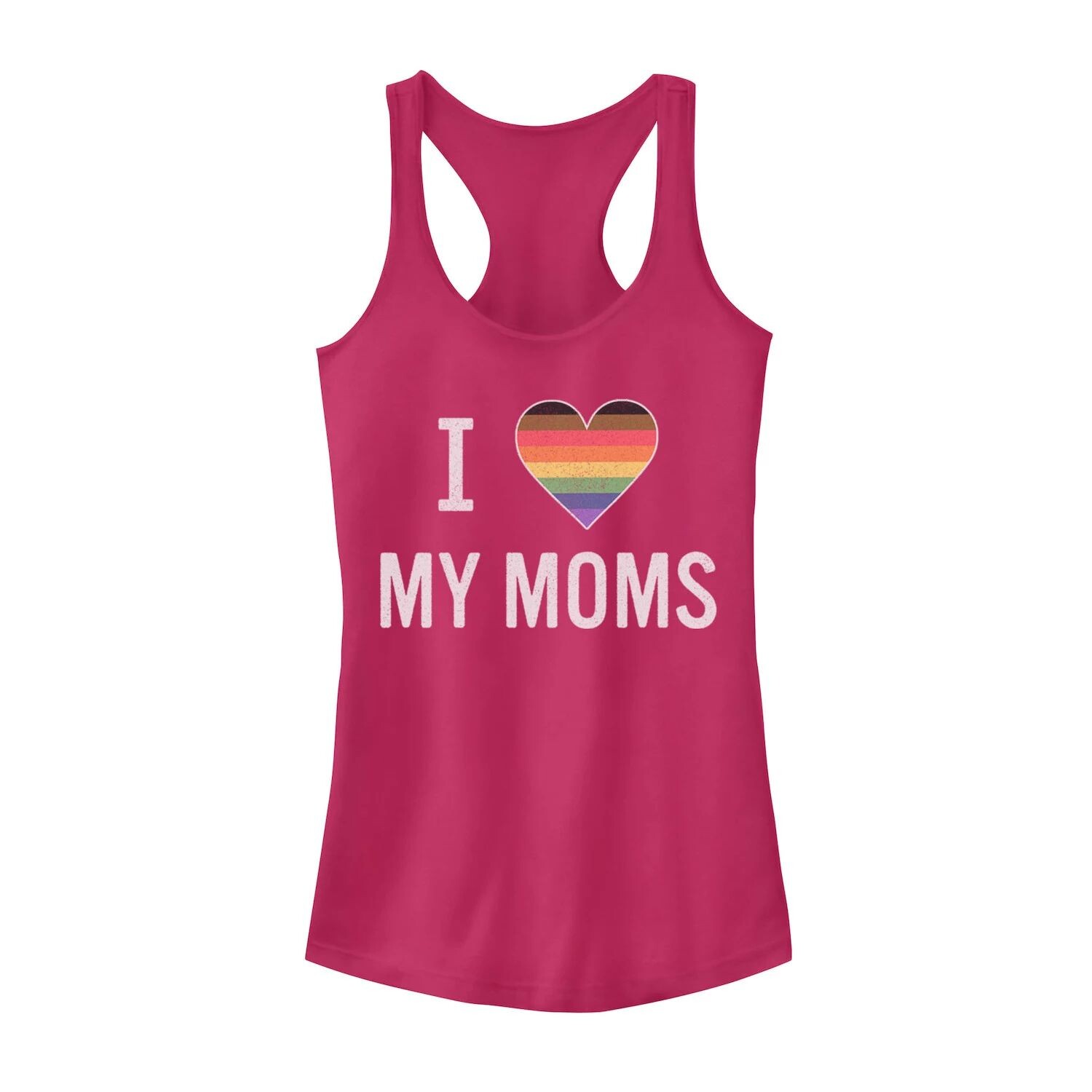 

Майка с сердечком в радужную полоску Junior's I Love My Moms