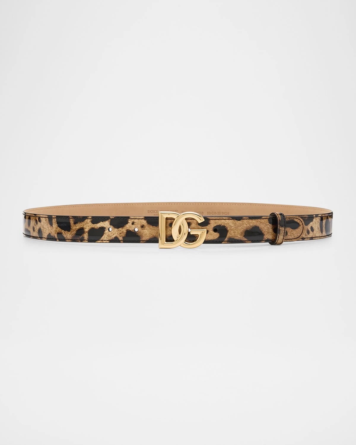 

Ремень из полированной телячьей кожи с логотипом Interlocked Dolce&Gabbana, цвет Leopard