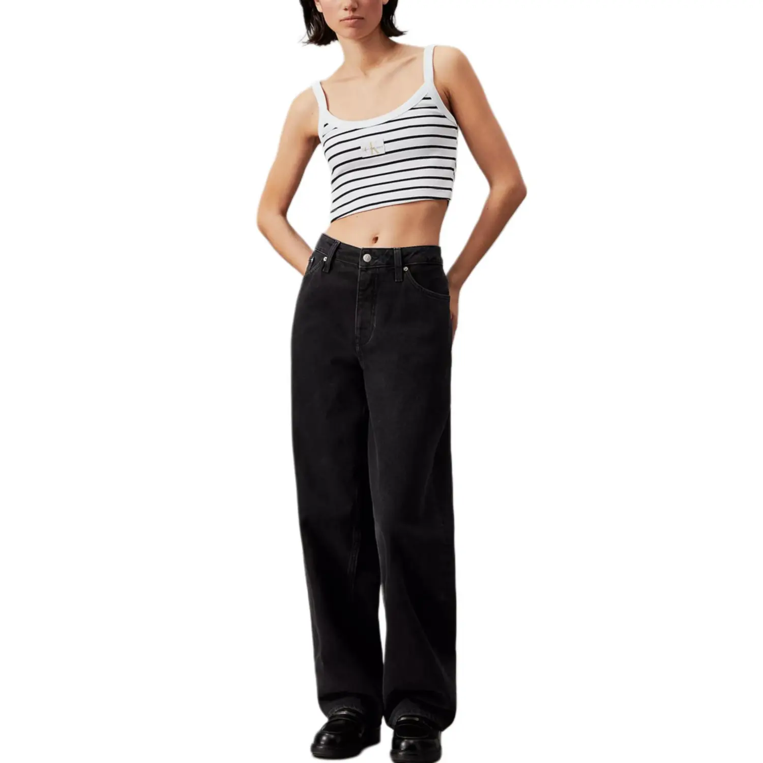 

Топ-майка CALVIN KLEIN Black White Stripes