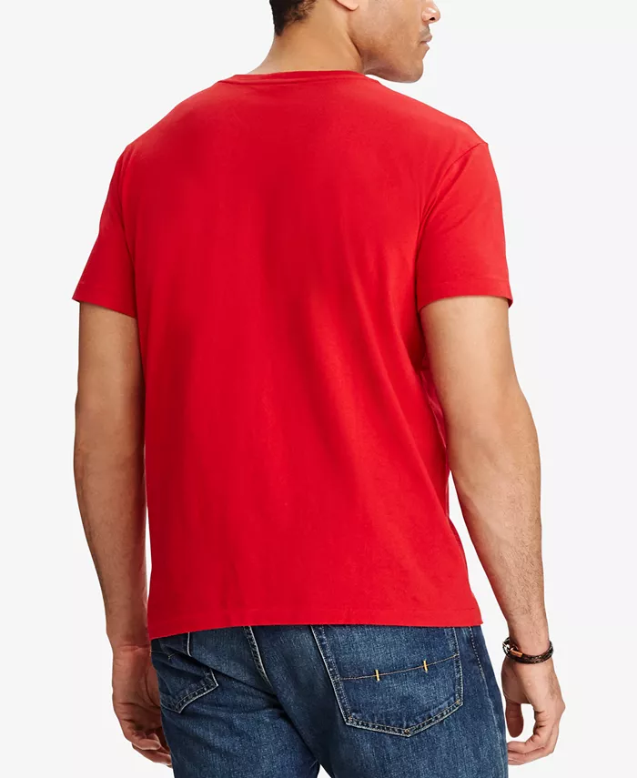 Мужская футболка с V-образным вырезом Big & Tall Classic Fit Polo Ralph Lauren, красный — фото 3