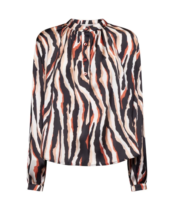 

Блузка с принтом и присборенным воротником Silvian Heach, мультиколор