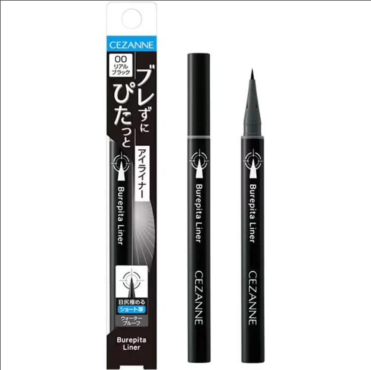 Подводка для глаз короткая кисть 5 мм Real Black No brand 0.67 мл