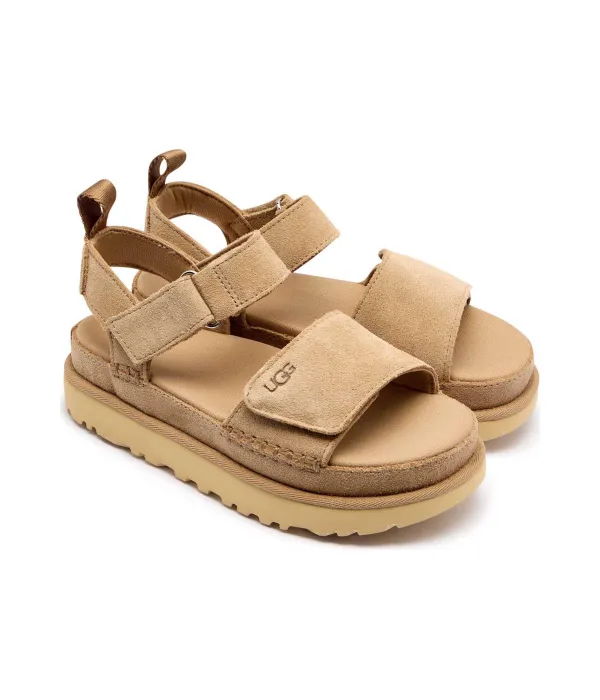 Кожаные сандалии с золотой звездой Ugg, бежевый — фото 3