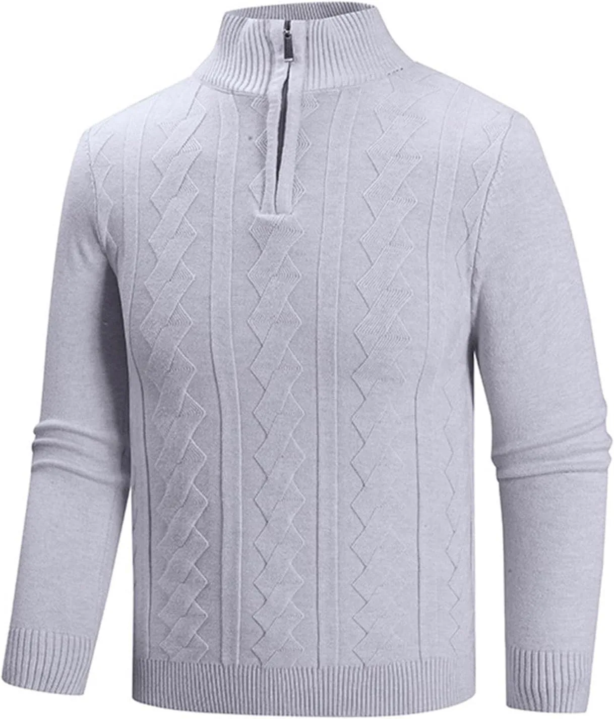 

Мужской свитер с четвертью молнии, длинный рукав, вязаный, осень-зима, облегающий, повседневный, теплый, майка с воротником-стойкой