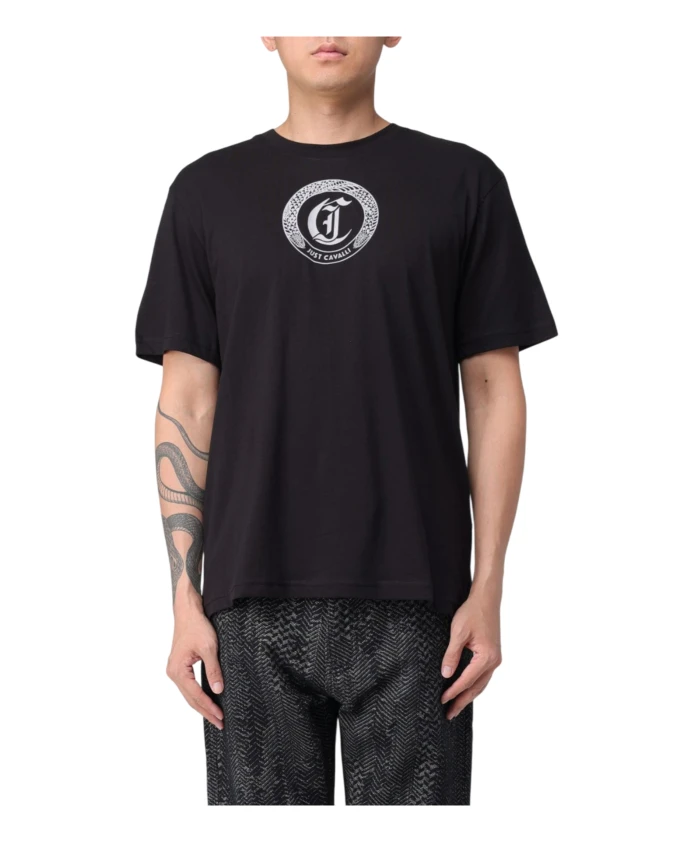 

Футболка с логотипом Roberto Cavalli, черный