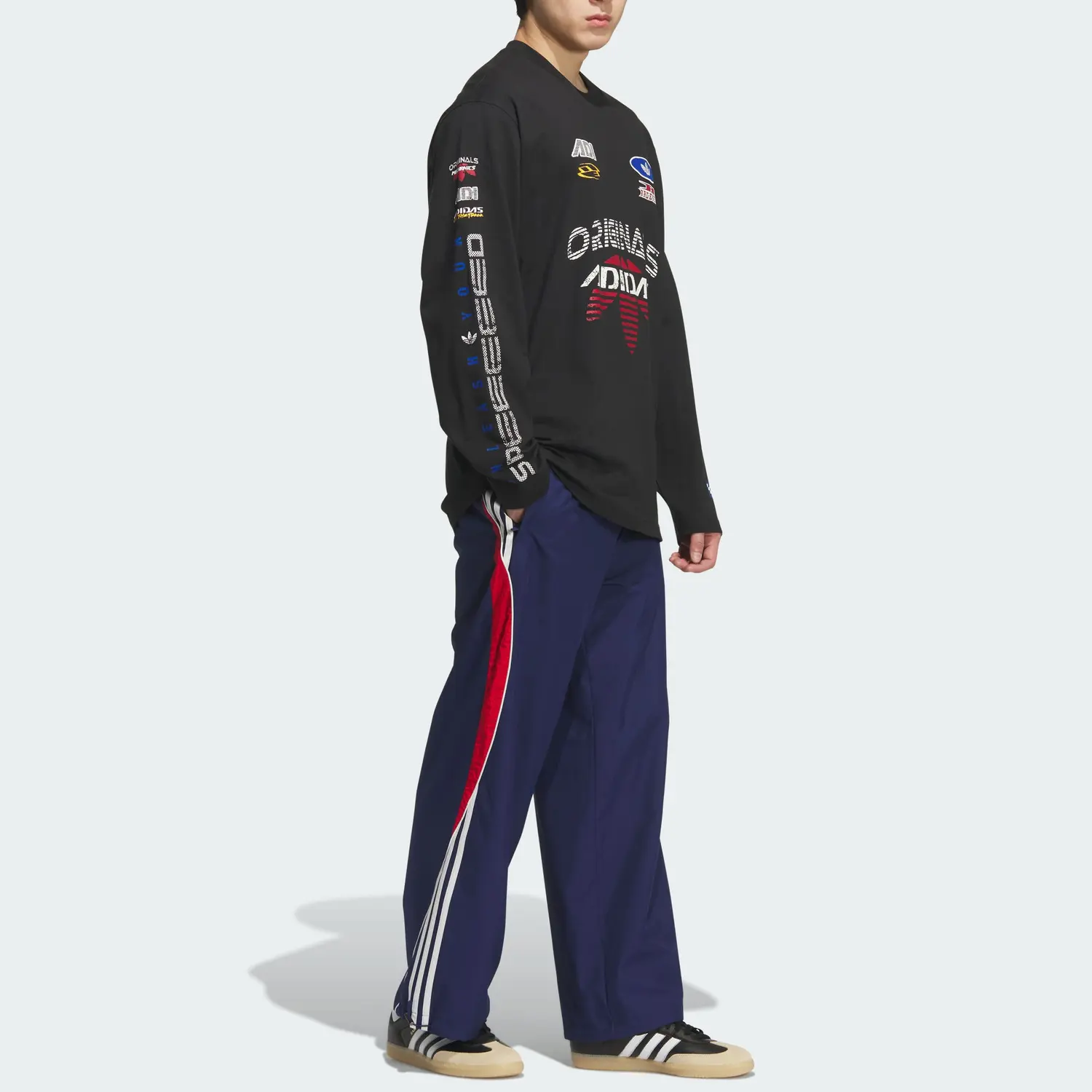 Лонгслив Adidas Originals Moto, черный — фото 4
