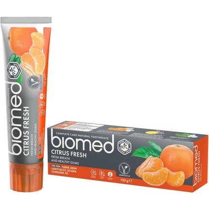 

Зубная паста Biomed Citrus Fresh 97% натуральная с эфирными маслами мандарина, грейпфрута, лимона, 100г