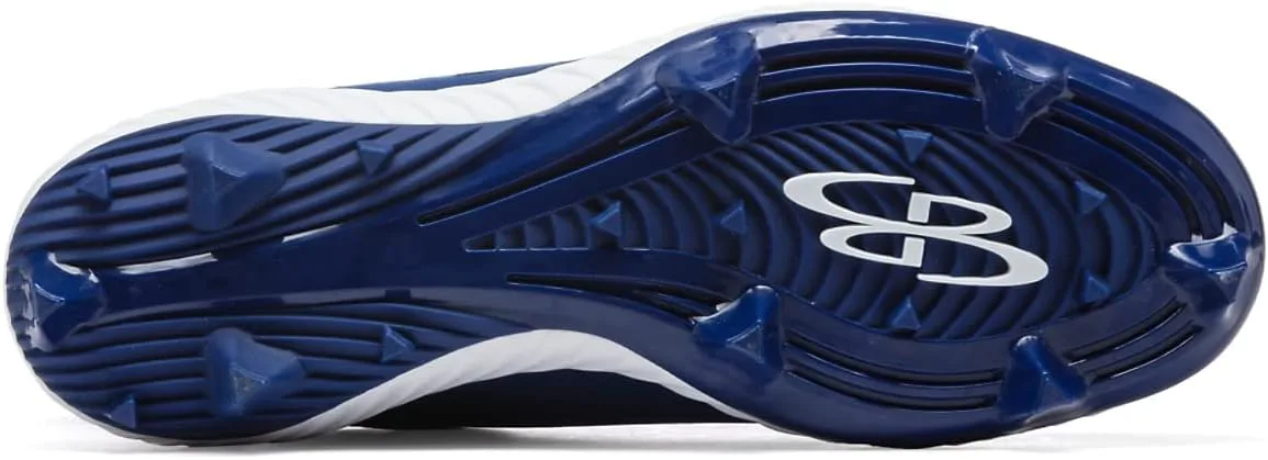 Мужские бутсы Boombah Raptor с формованными шипами - несколько вариантов цвета - разные размеры, сине-белый — фото 2