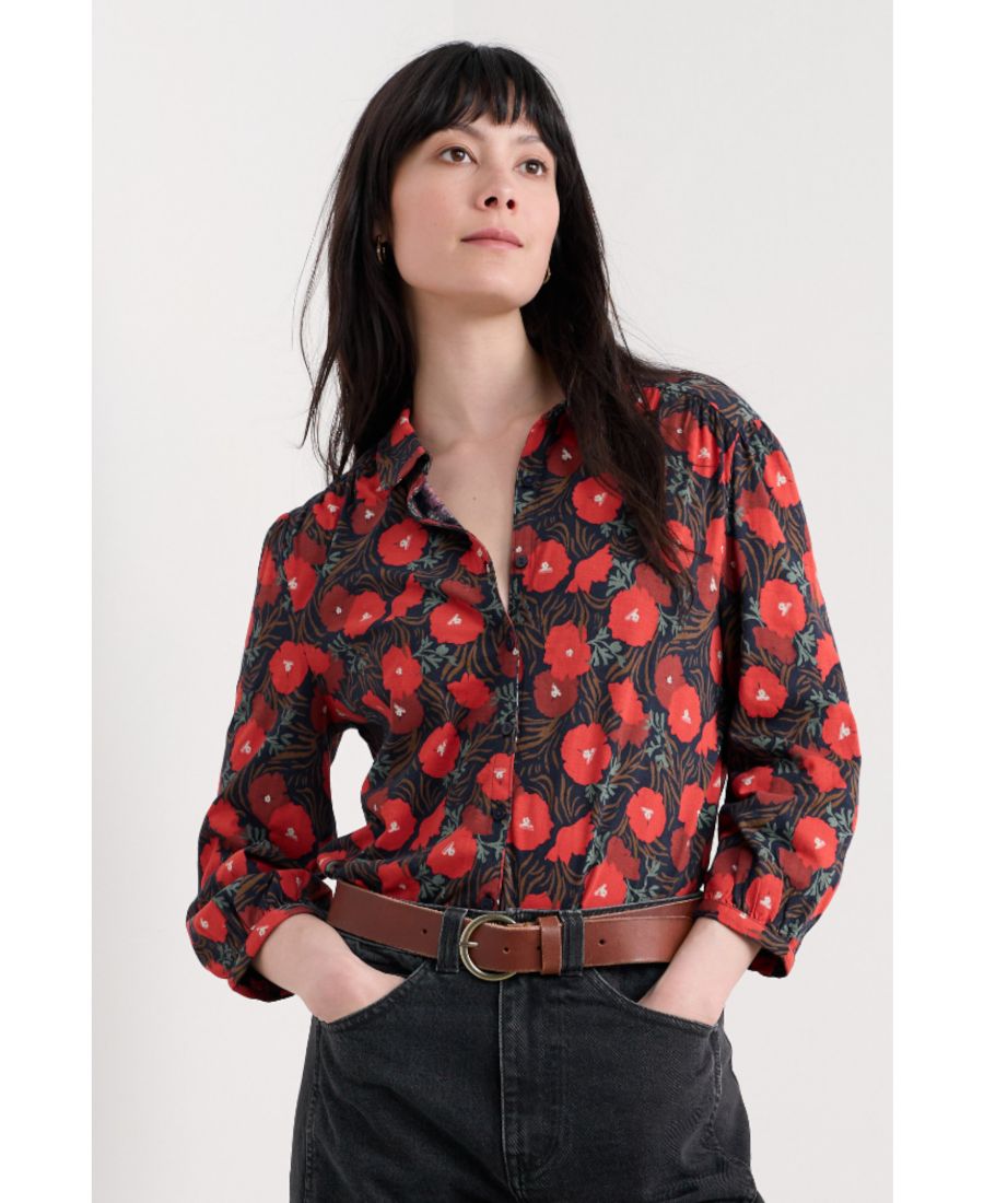 

Женская рубашка Embrace длиной 3/4 Seasalt Cornwall, Grass meadow maritime