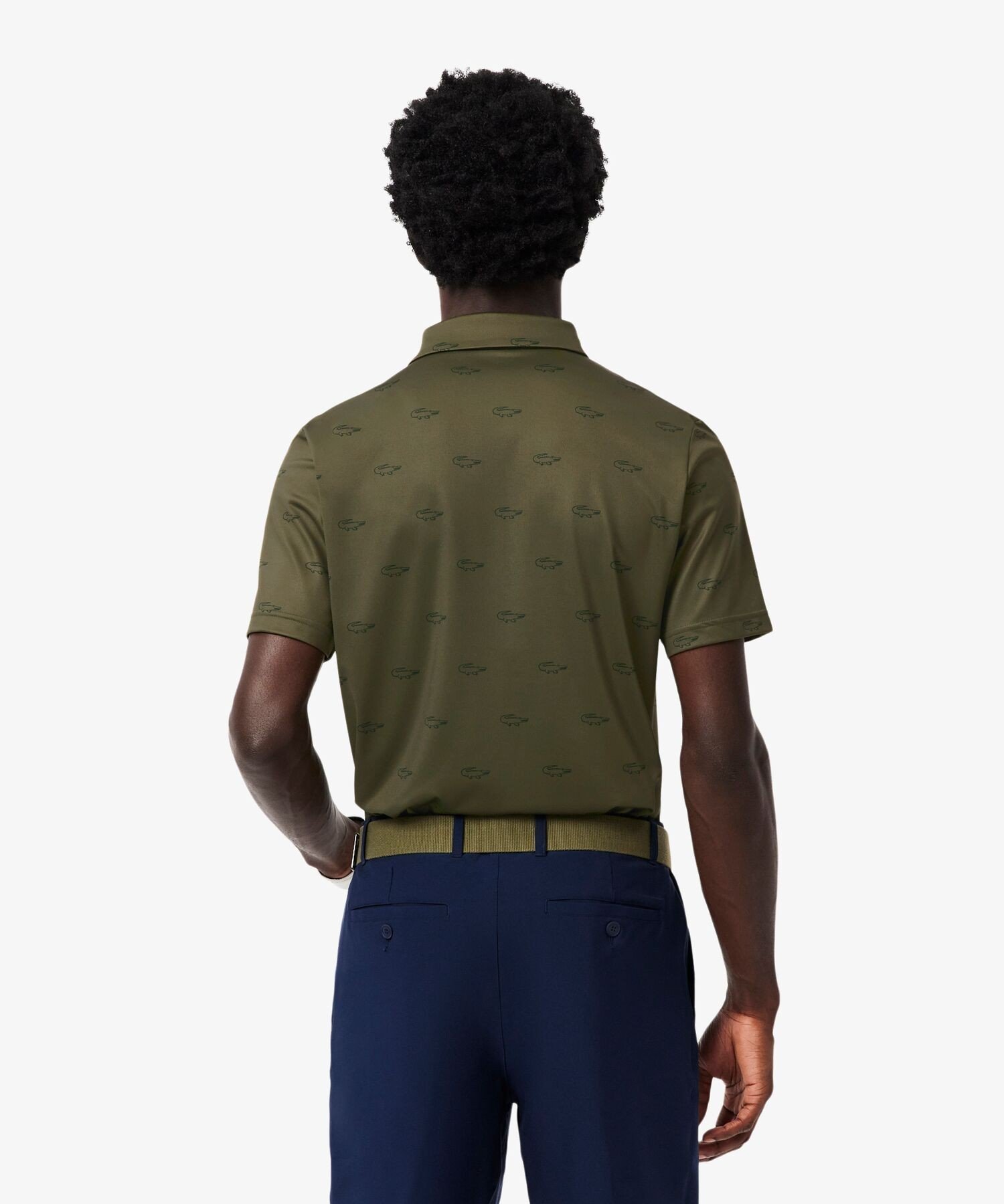 Футболка-поло LACOSTE Ultra Dry Green с градиентным принтом — фото 2