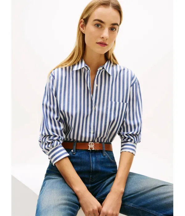 Рубашка oversize fit Tommy Hilfiger, темно-синий — фото 4