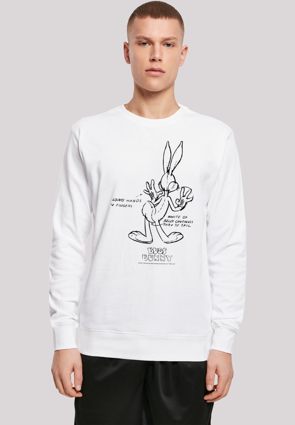 

Толстовка LOONEY TUNES BUGS BUNNY WHITE BELLY F4NT4STIC, белый