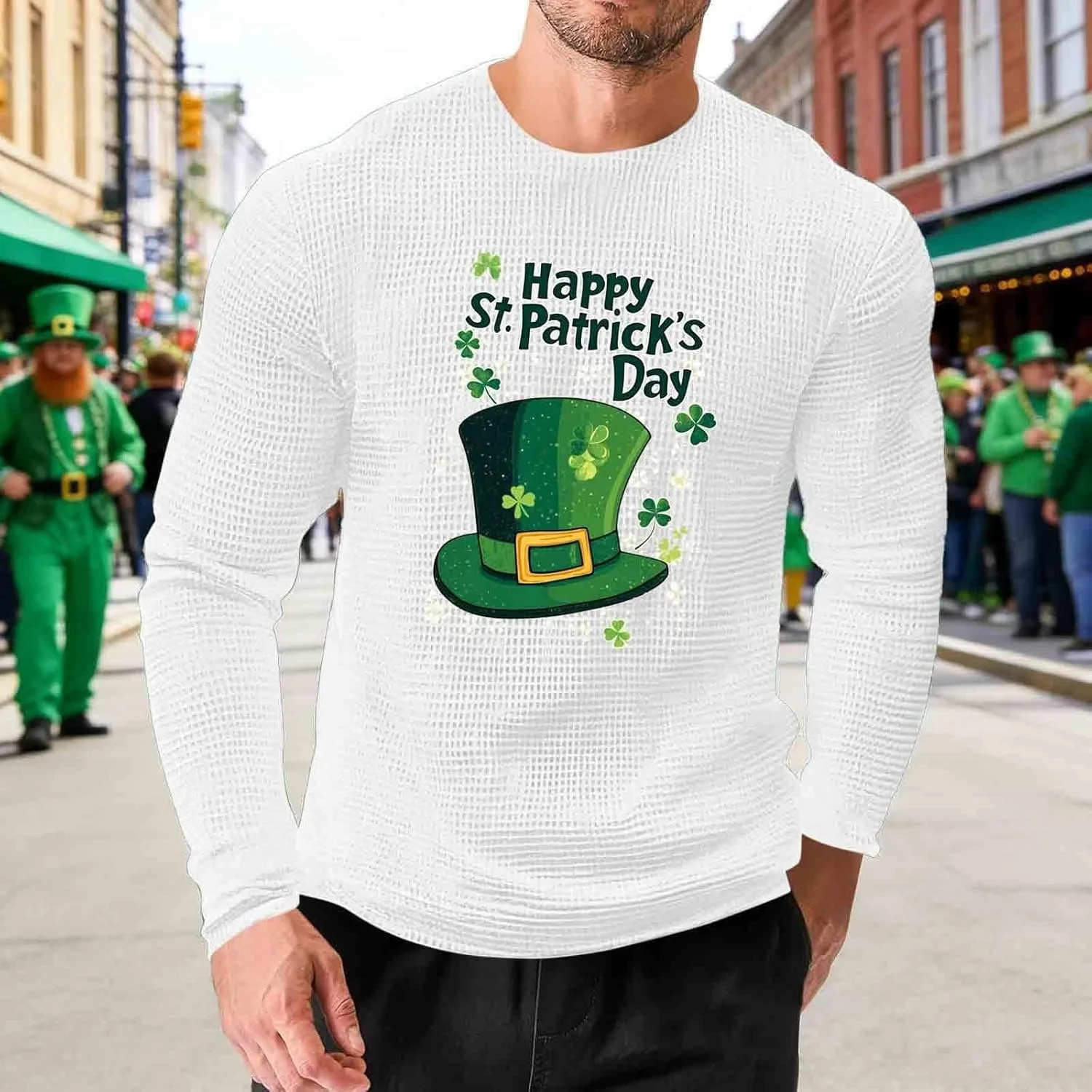 Футболка St. Patrick's Day для мужчин Textured Waffle — фото 3