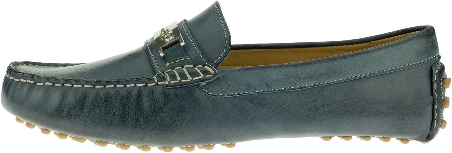 Мужские кожаные мокасины DTI BB Signature Drenot Slip-On для вождения Dti Darya Trading, синий — фото 3