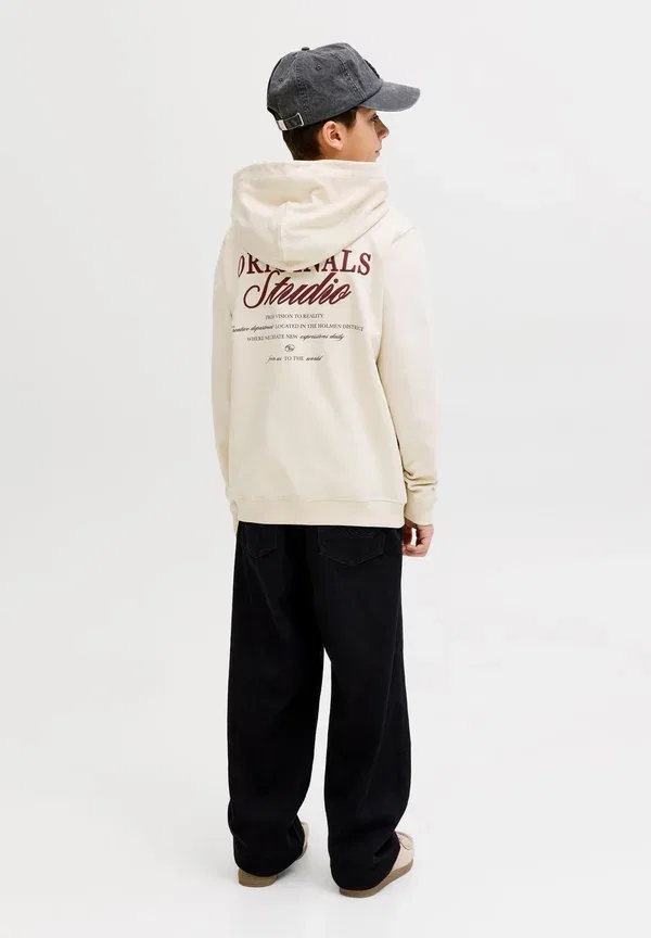 Толстовка с капюшоном Jornorrebro typo back hood sn jnr hoodie Jack & Jones Junior, античный белый — фото 2