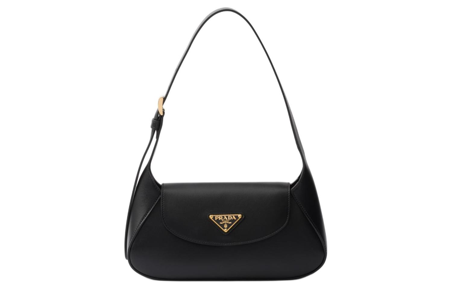 

PRADA Кожаная женская сумка через плечо черного цвета