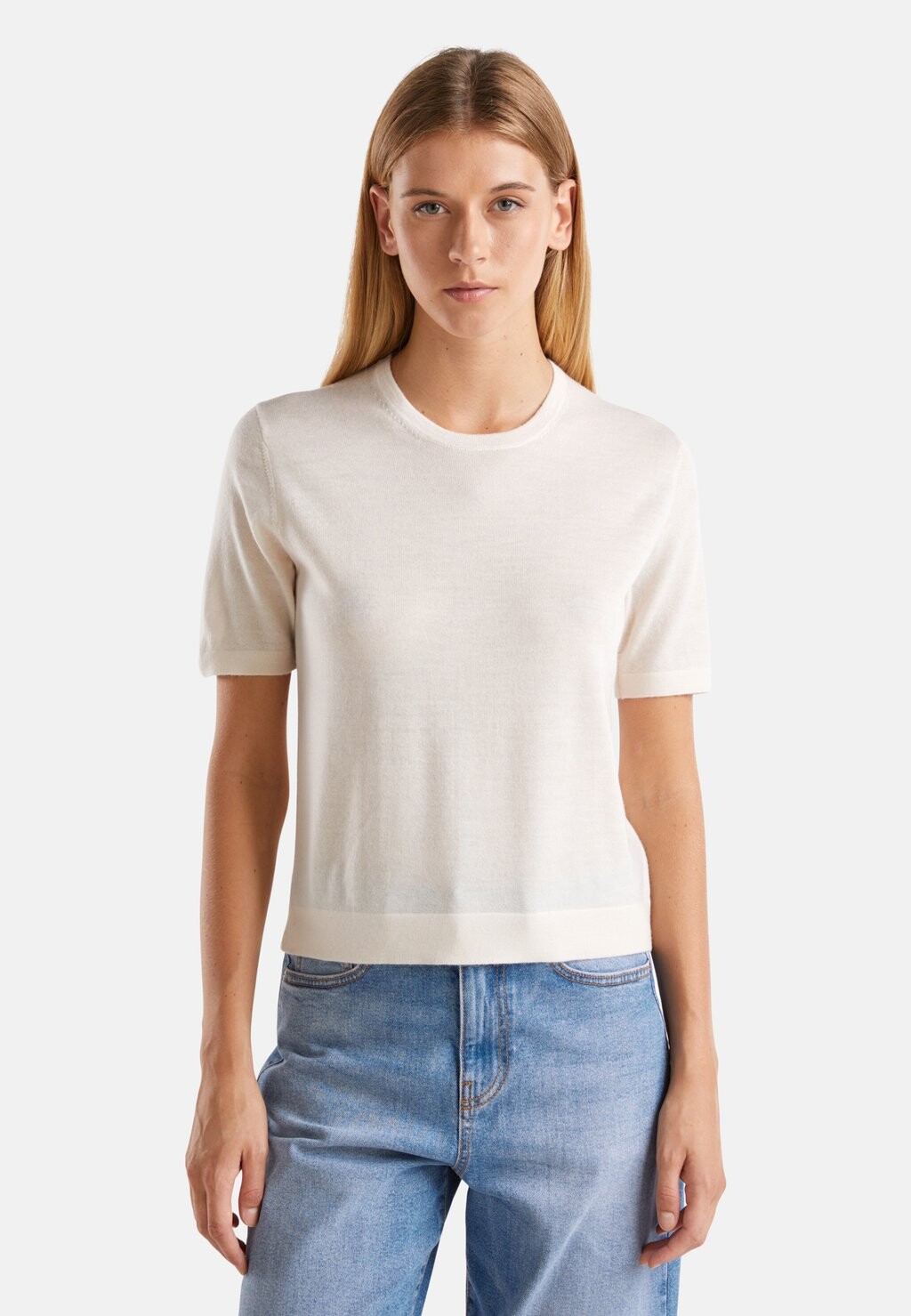 

Базовая футболка SHORT SLEEVE United Colors of Benetton, кремовый
