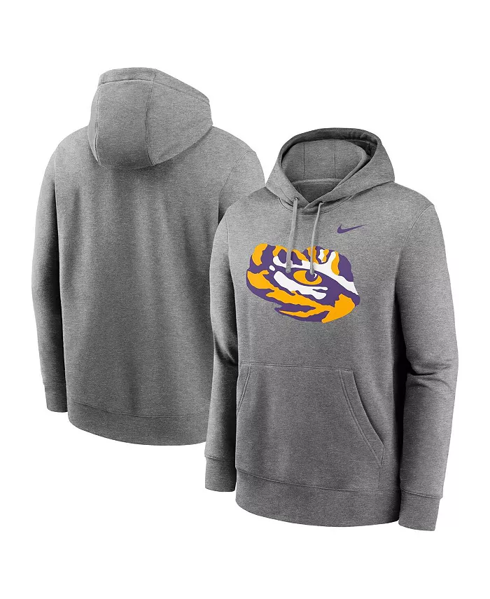 

Мужская толстовка с капюшоном Heather Gray LSU Tigers Primetime Alternate Logo Club Fleece Pullover Hoodie Nike