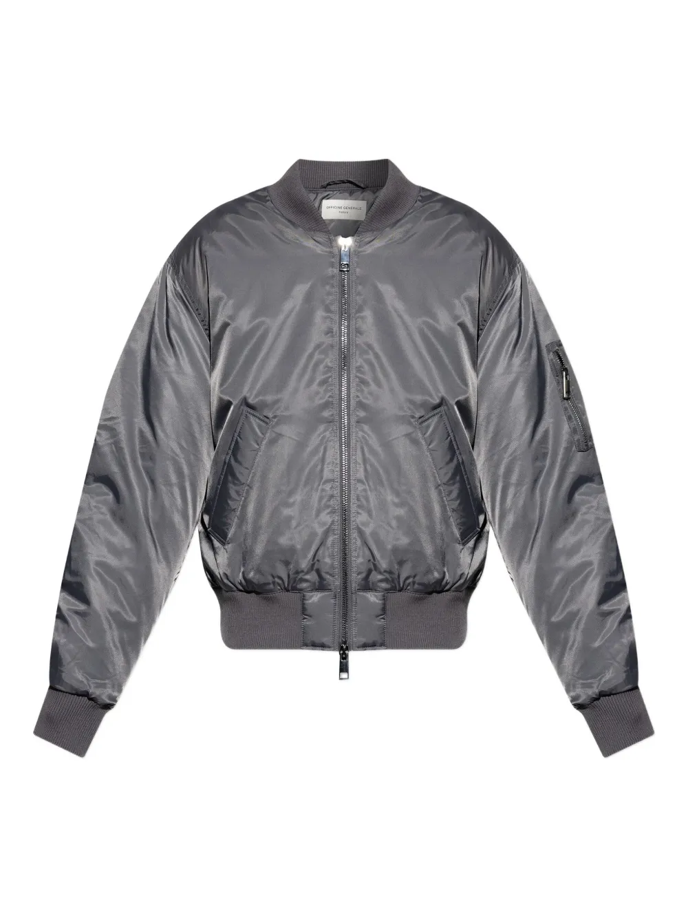 

Стеганый бомбер на молнии Officine Generale, серый
