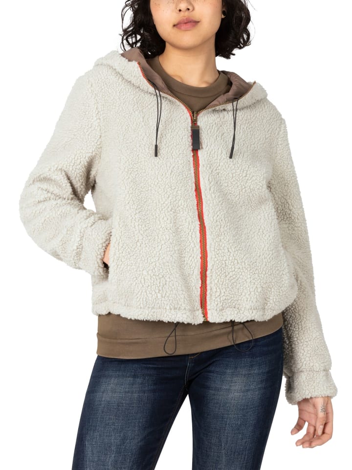 

Пуховик Timezone Jacke Teddyfell Kapuze Wendbar Retro-Look, коричневый
