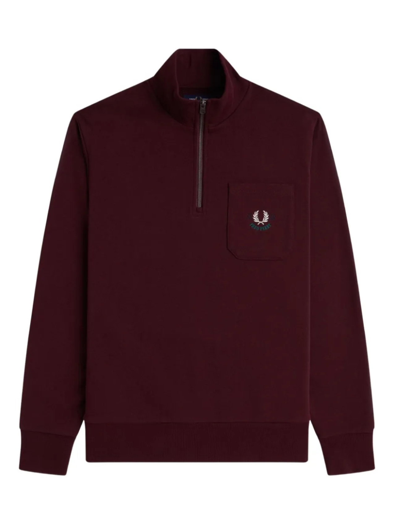 

Толстовка Fred Perry с застежкой-молнией на четверть длины и вышитым карманом, красный