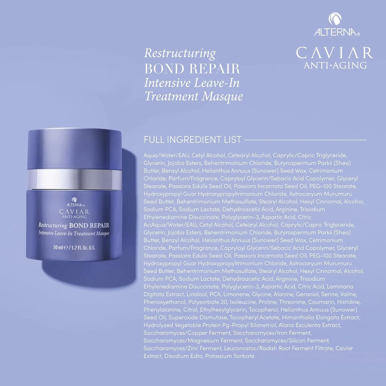 Alterna Haircare CAVIAR Антивозрастная восстанавливающая маска для волос, интенсивное несмываемое средство, 48 г | Восстанавливает, укрепляет и защищает поврежденные волосы — фото 2