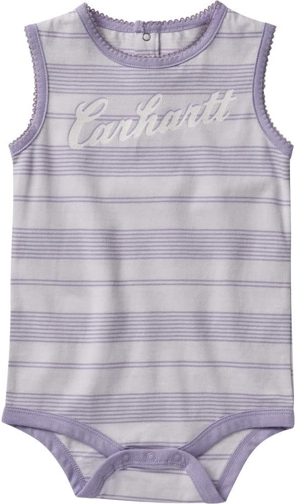 

Carhartt baby-girls Stripe Tank Bodysuit, Lavender Fog