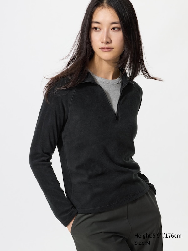 

Флисовая футболка HEATTECH с молнией 1/2 Uniqlo, 09 black, Черный, Флисовая футболка HEATTECH с молнией 1/2 Uniqlo, 09 black