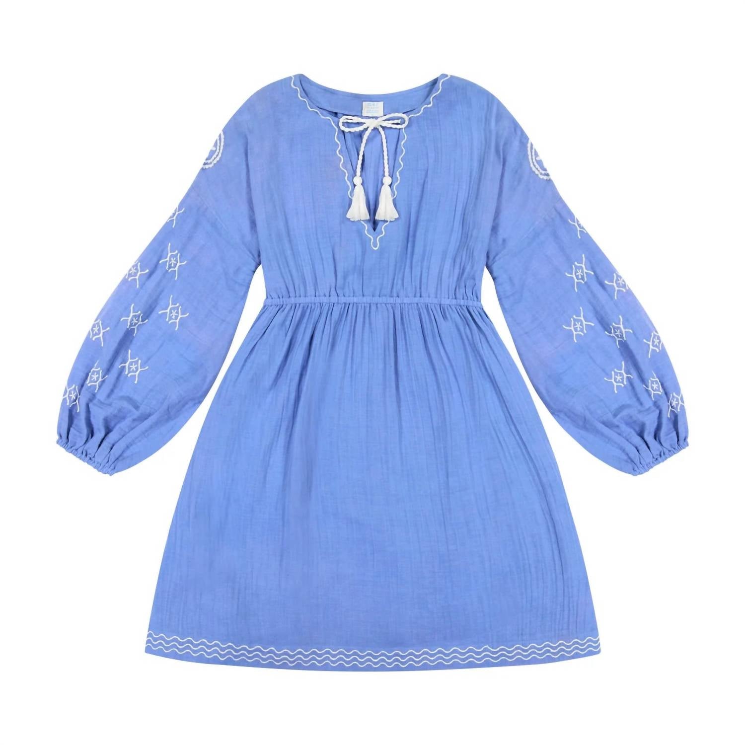 

Женское платье с вышивкой Elodie в цвете Aegean Blue Mer St. Barth