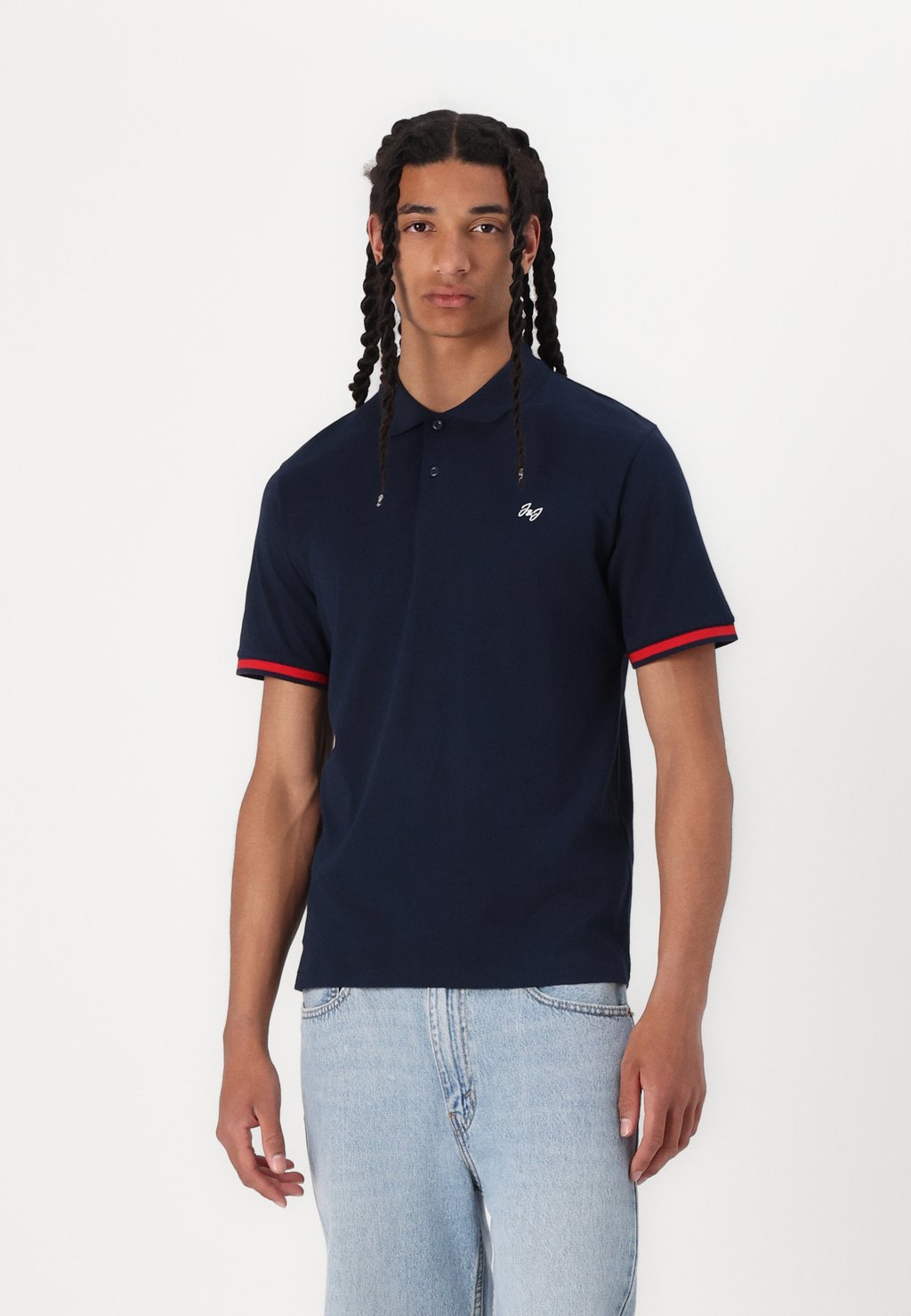 

Рубашка поло JJEJERSEY LOGO Jack & Jones, темно-синий