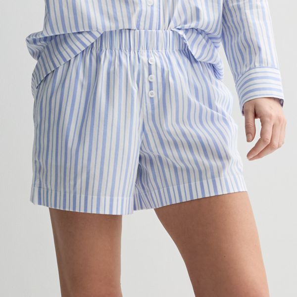 

Женские плетеные шорты для сна Sonoma Goods For Life, цвет blue white stripe