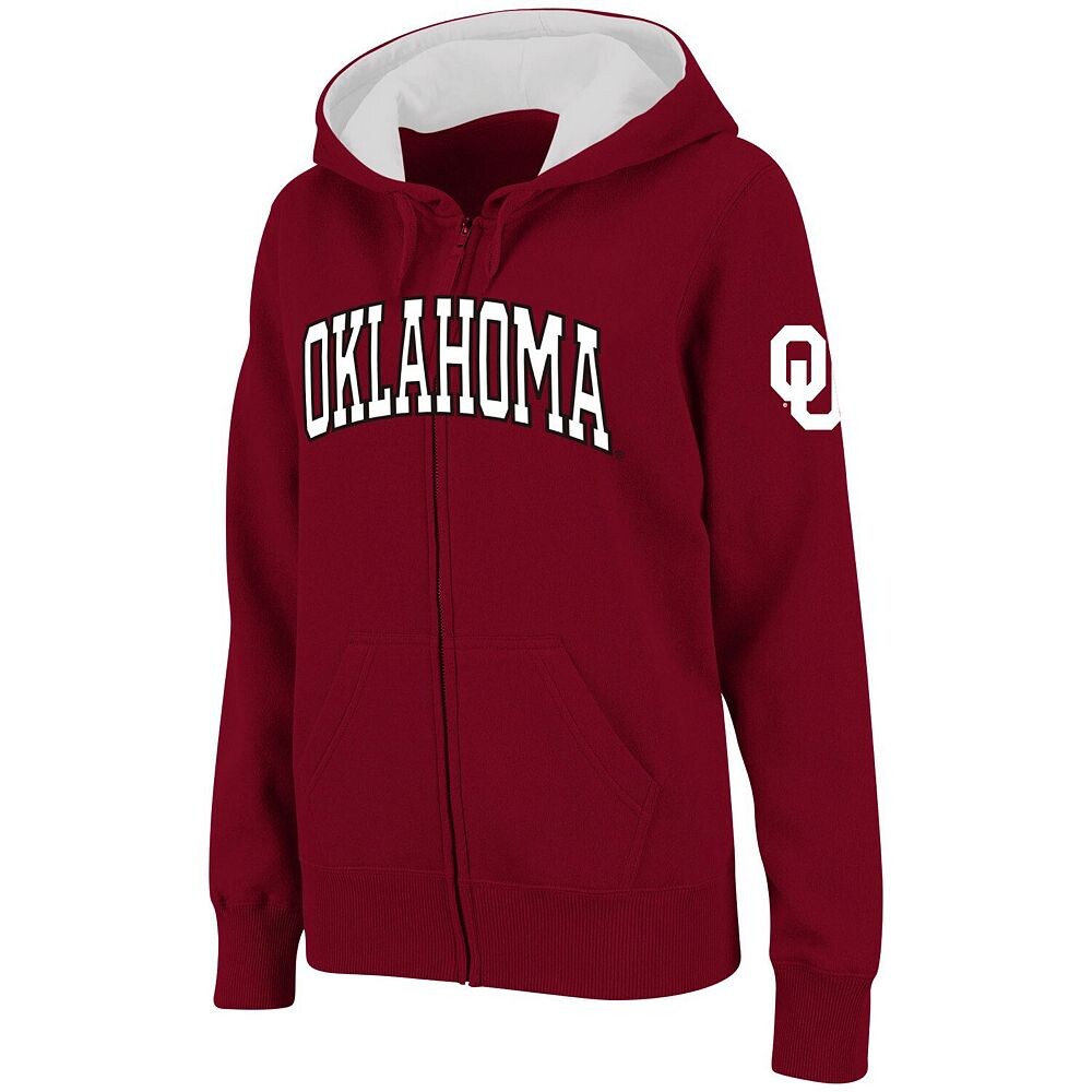 

Женская толстовка с молнией во всю длину и арочным названием Stadium Athletic Crimson Oklahomaooners Colosseum, цвет Okl Red