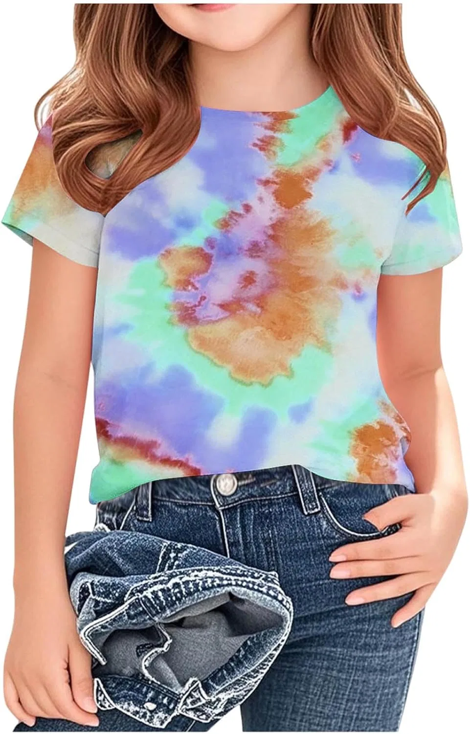 Футболка с tie-dye принтом Zzalalana, оранжевая