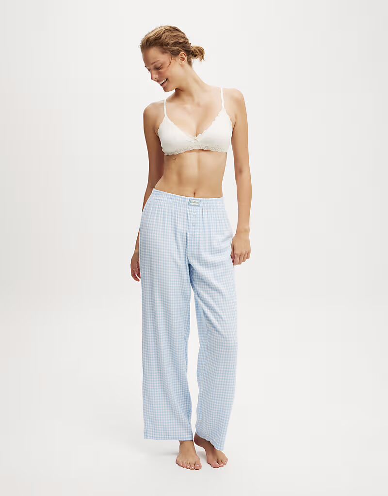 

Широкие брюки из хлопка: фланели в клетку в стиле виндсерфинга с блестками Cotton:On