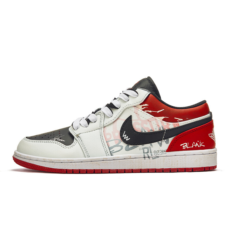 

Кроссовки Air Jordan 1 Vintage Basketball Shoes Women's Low-top Black/Red, черный/красный