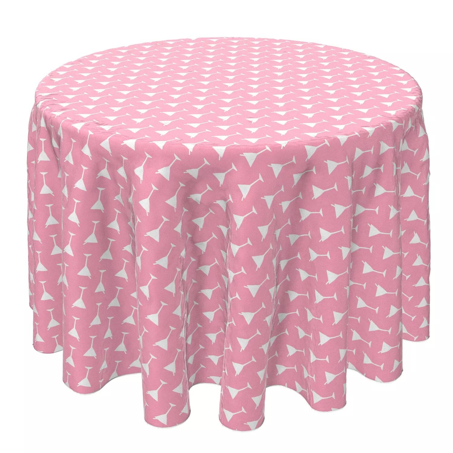 

Круглая скатерть, 100% хлопок, 60 круглых дюймов, Simple Martinis Pink