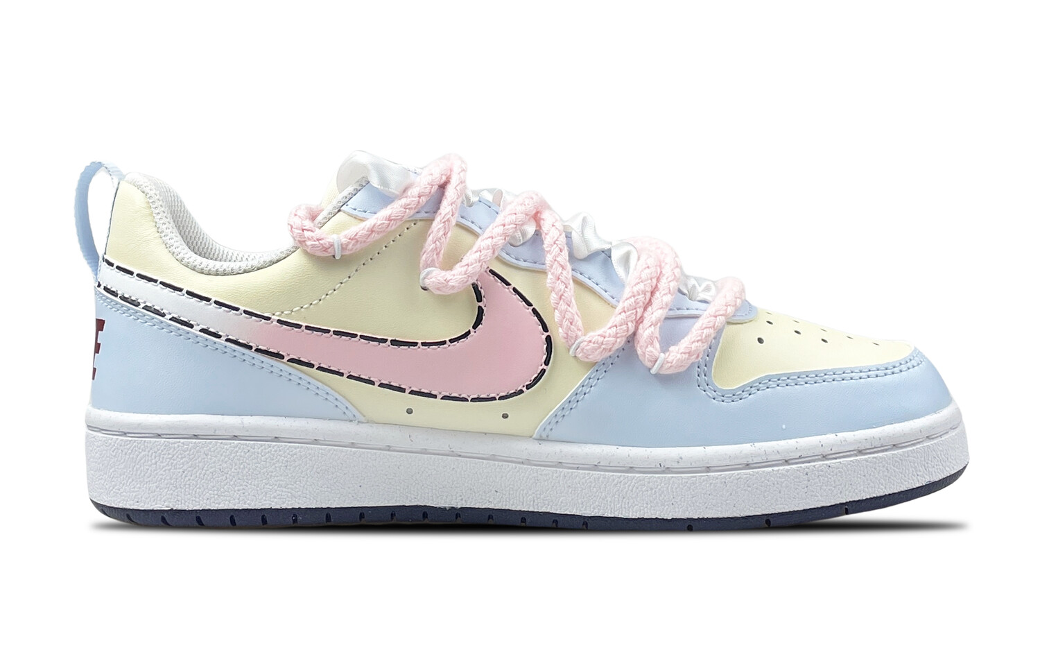 

Кроссовки Nike Court Borough Skateboarding Shoes Women's Low-top Pink Yellow, синий