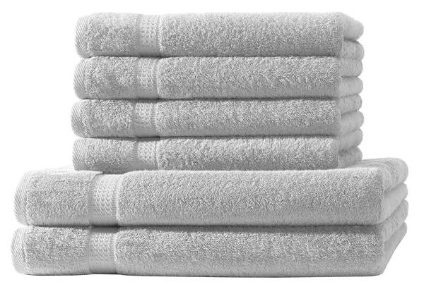 

SET 2x Duschtuch & 4x Набор полотенец Hometex Premium Textiles, 50x1x140 см, серебряный