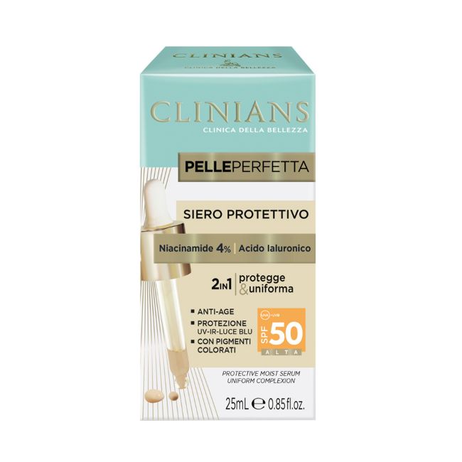 

Pelleperfetta 2in1 spf50 защитная сыворотка для лица Clinians, 25 мл