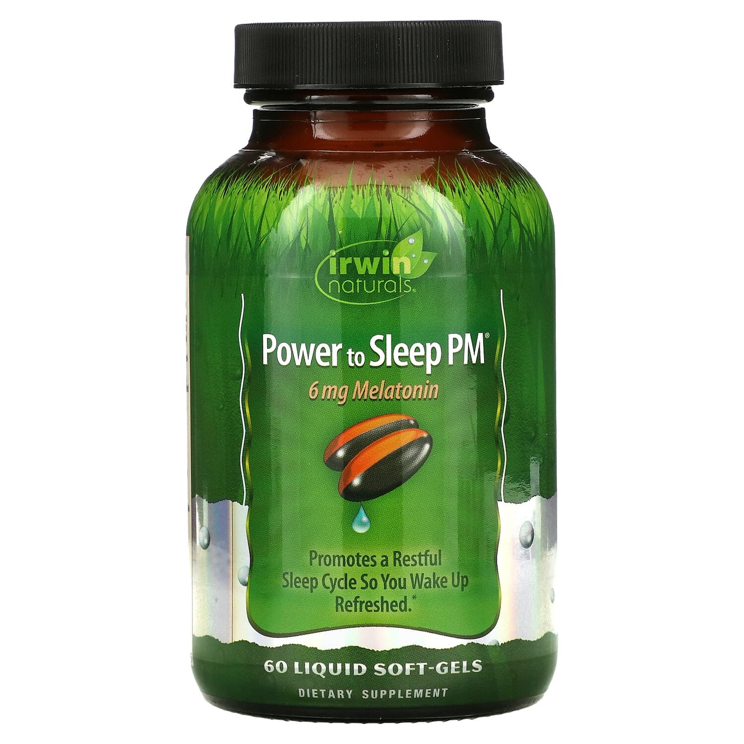 

Irwin Naturals Power to Sleep PM 6 мг мелатонина 60 мягких таблеток с жидкостью