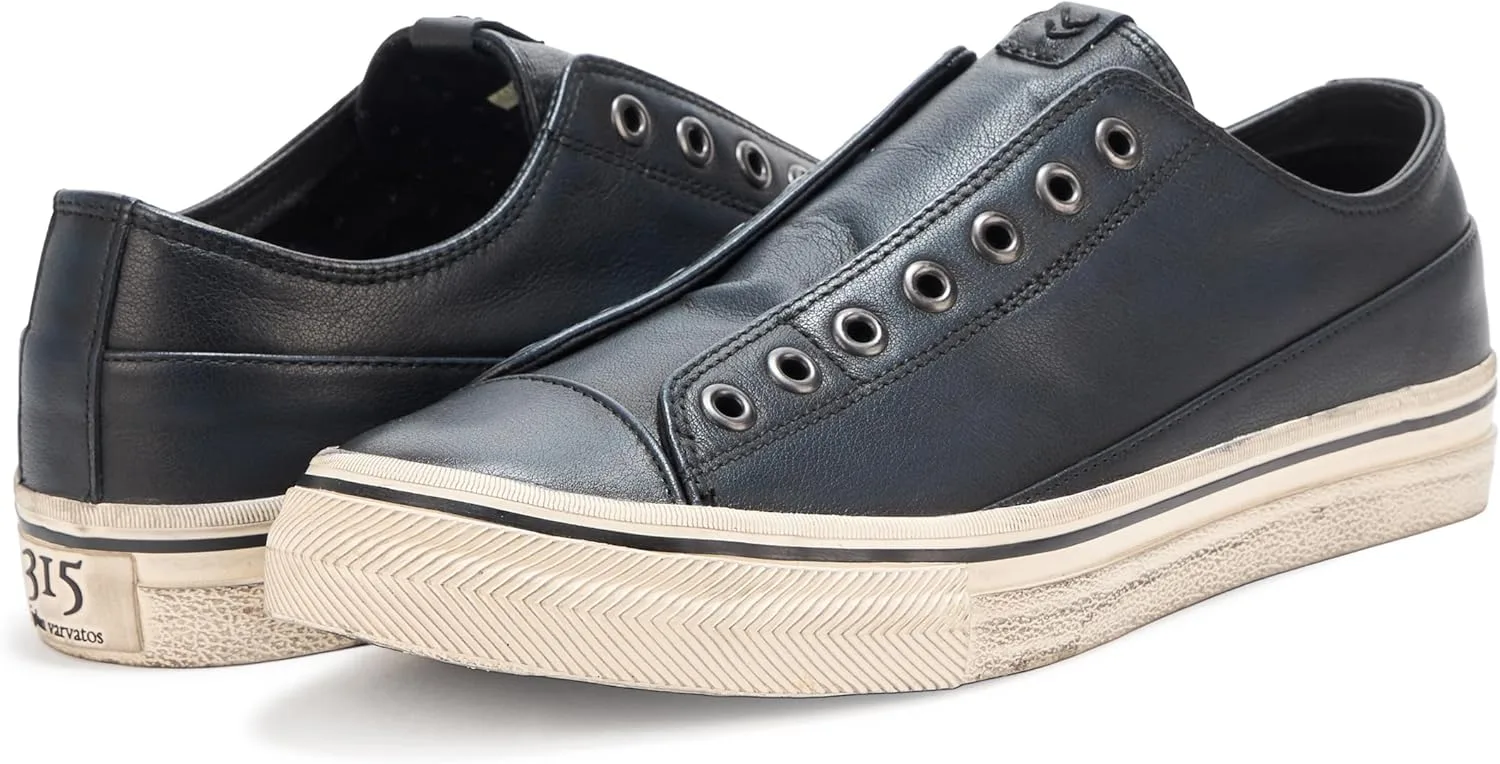Мужские низкие кеды John Varvatos Vulc на шнуровке, темно-синий — фото 3